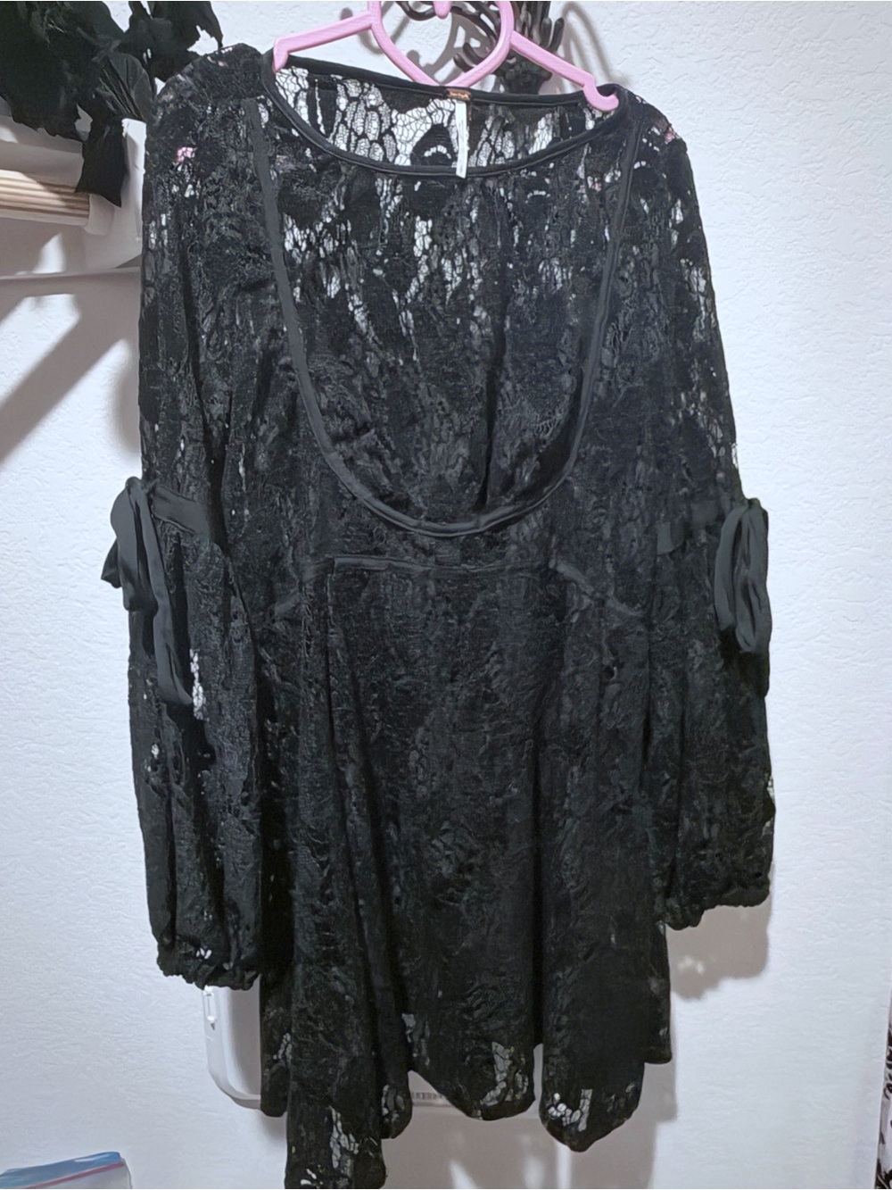 Free People Black Lace 60’s Style Victorian Babydoll Dress- Size S/P
